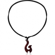 ORGANIC WOODEN PENDANT SONO WITH LEATHER STRING