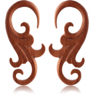 ORGANIC WOODEN CLAW EARRINGS PAIR WOOD-SAWO
