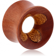 ORGANIC WOODEN TUNNEL WOOD-SAWO DOUBLE FLARED CROCODILE WOOD FLOWER INLAY PIERCING