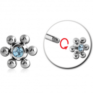 SURGICAL STEEL VALUE CRYSTAL JEWELLED FLOWER BALL PIERCING