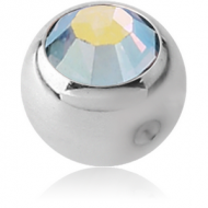 SURGICAL STEEL OPTIMA CRYSTAL JEWELLED BALL FOR BALL CLOSURE RING PIERCING