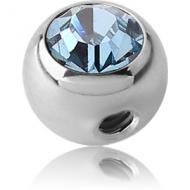 SURGICAL STEEL SIDE THREADED OPTIMA CRYSTAL JEWELLED BALL PIERCING