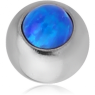 SURGICAL STEEL JEWELLED MICRO BALL WITH SYNTHETIC OPAL