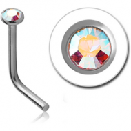 SURGICAL STEEL OPTIMA CRYSTAL JEWELLED 90 DEGREE NOSE STUD