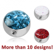 SURGICAL STEEL GLITTERLINE BALL FOR BALL CLOSURE RING PIERCING