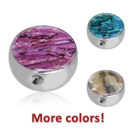SURGICAL STEEL SYNTHETIC MOTHER OF PEARL BALL FOR BALL CLOSURE RING PIERCING