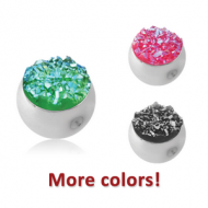 SURGICAL STEEL DRUZY RESIN BALL FOR BALL CLOSURE RING PIERCING