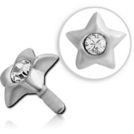 STERLING SILVER 925 JEWELLED PUSH FIT ATTACHMENT FOR BIOFLEX INTERNAL LABRET - STAR