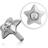 STERLING SILVER 925 JEWELLED PUSH FIT ATTACHMENT FOR BIOFLEX INTERNAL LABRET - STAR PIERCING