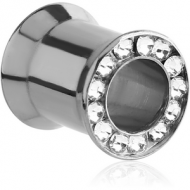 STAINLESS STEEL SWAROVSKI CRYSTALS JEWELLED TUNNEL PIERCING