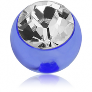 SIDE THREADED SWAROVSKI CRYSTAL JEWELLED UV BALL PIERCING