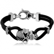 SURGICAL STEEL KOOL KATANA JEWELLED BRACELET - SKULL