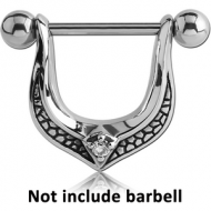 SURGICAL STEEL KOOL KATANA JEWELLED NIPPLE STIRRUP PIERCING