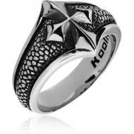 SURGICAL STEEL KOOL KATANA RING - CROSS