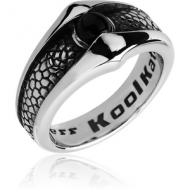 SURGICAL STEEL KOOL KATANA RING WITH ONYX