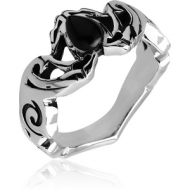 SURGICAL STEEL KOOL KATANA RING WITH ONYX