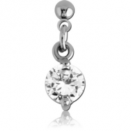 SURGICAL STEEL JEWELLED SCREW ON CHARM WITH MICRO THREADED BALL