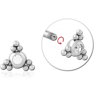 SURGICAL STEEL JEWELLED MICRO THREADED ATTACHMENT PIERCING
