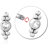 SURGICAL STEEL JEWELLED MICRO THREADED ATTACHMENT PIERCING