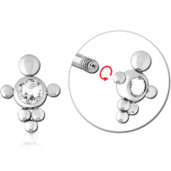 SURGICAL STEEL JEWELLED MICRO THREADED ATTACHMENT PIERCING