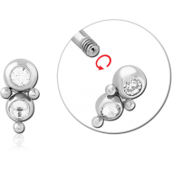 SURGICAL STEEL JEWELLED MICRO THREADED ATTACHMENT PIERCING