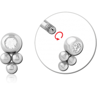 SURGICAL STEEL JEWELLED MICRO THREADED ATTACHMENT