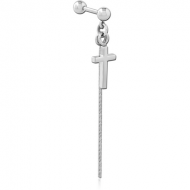 SURGICAL STEEL MICRO BARBELL WITH DANGLING CHARM PIERCING