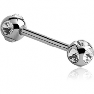 SURGICAL STEEL MICRO BARBELL WITH MULTI JEWELLED BALLS PIERCING