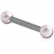SURGICAL STEEL MICRO BARBELL WITH SYNTHETIC PEARLS PIERCING