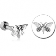 SURGICAL STEEL JEWELLED TRAGUS MICRO BARBELL - BUTTERFLY PIERCING