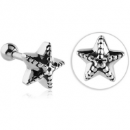 SURGICAL STEEL TRAGUS MICRO BARBELL - STARFISH PIERCING