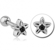 SURGICAL STEEL TRAGUS MICRO BARBELL WITH ENAMEL - FLOWER PIERCING