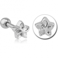 SURGICAL STEEL TRAGUS MICRO BARBELL - FLOWER PIERCING