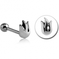 SURGICAL STEEL TRAGUS MICRO BARBELL - FLAMES PIERCING