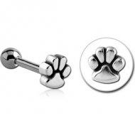 SURGICAL STEEL TRAGUS MICRO BARBELL - PAW PIERCING