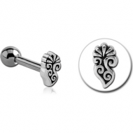 SURGICAL STEEL TRAGUS MICRO BARBELL - FILIGREE