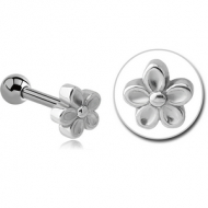 SURGICAL STEEL TRAGUS MICRO BARBELL - FLOWER
