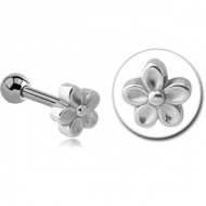 SURGICAL STEEL TRAGUS MICRO BARBELL - FLOWER PIERCING