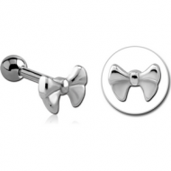 SURGICAL STEEL TRAGUS MICRO BARBELL - BOW PIERCING
