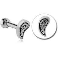 SURGICAL STEEL TRAGUS MICRO BARBELL - FILIGREE PIERCING