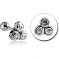 SURGICAL STEEL TRAGUS MICRO BARBELL - TRINITY PIERCING