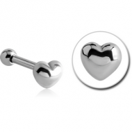 SURGICAL STEEL TRAGUS MICRO BARBELL - HEART