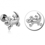 SURGICAL STEEL TRAGUS MICRO BARBELL - SALAMANDER PIERCING