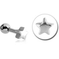 SURGICAL STEEL TRAGUS MICRO BARBELL - STAR PIERCING