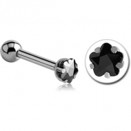 SURGICAL STEEL FLOWER PRONG SET JEWELLED TRAGUS MICRO BARBELL PIERCING