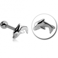 SURGICAL STEEL DOLPHIN TRAGUS MICRO BARBELL PIERCING