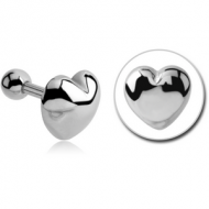 SURGICAL STEEL HEART TRAGUS MICRO BARBELL PIERCING