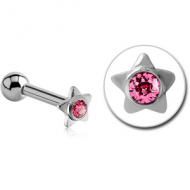 SURGICAL STEEL JEWELLED STAR TRAGUS MICRO BARBELL PIERCING
