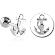 SUGICAL STEEL TRAGUS MICRO BARBELL - ANCHOR PIERCING