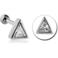 SURGICAL STEEL JEWELLED TRAGUS MICRO BARBELL - TRIANGLE PIERCING